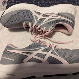Asics Women's Tennis Shoes Sneakers Size 10 W Gray Pink
